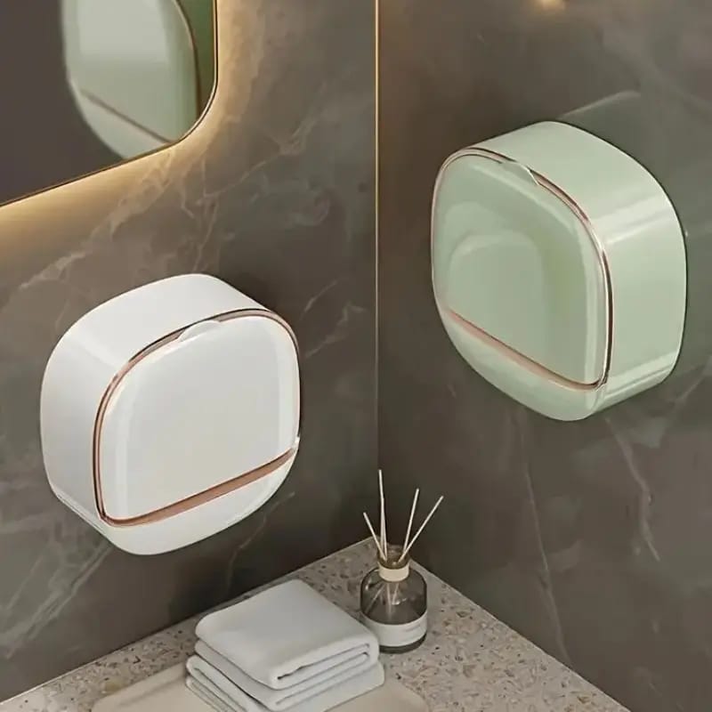 Hayan Premium Wall-Mounted Soap Dish – Flip Lid, Drainage Tray & 3 Color Options