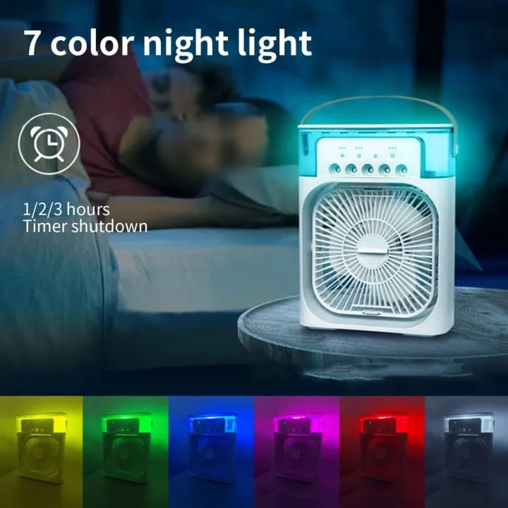 Mini Cooling Fan – Portable Air Cooler with Mist Humidifier | USB Desk Fan for Home & Office