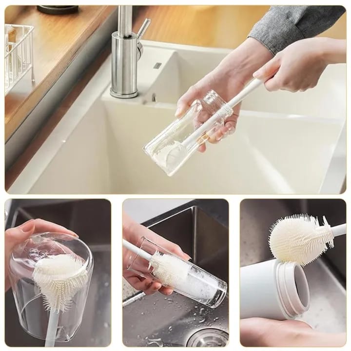 Long Handle Silicone Bottle Cleaning Brush