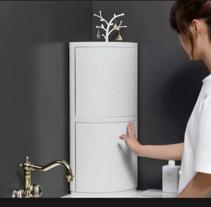 360° Rotatable Corner Cabinet – Bathroom & Kitchen Storage Organizer