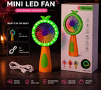 USB Rechargeable Portable Fan with Night Lamp