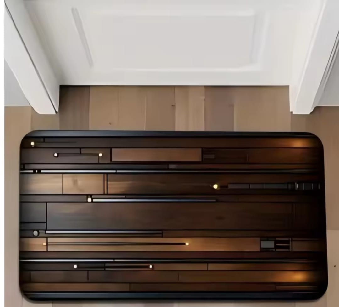 Super absorbent non slip bathroom floor mat wooden design